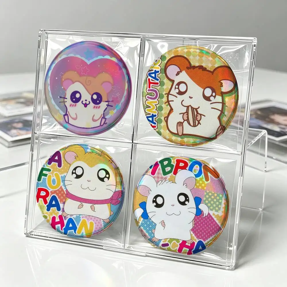 ANIME H-Hamtaros Cute Hamster  Anime Figure Pin for Boys Girls Character Brooches Creative Bag Badge Fashion Jewelry Accessories