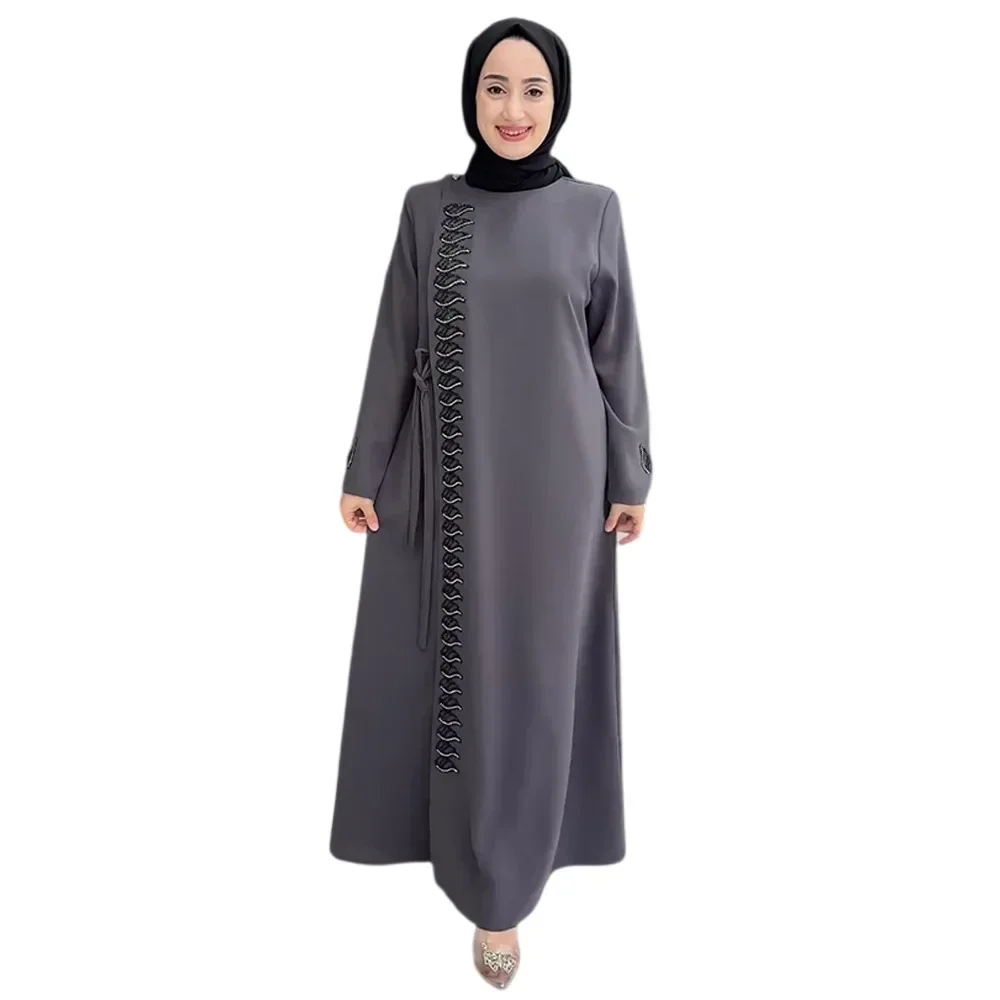 2024 Afrikaanse Jurken Voor Vrouwen Zomer Herfst Lange Mouw Polyster Lange Maxi Jurk Jurken Moslim Mode Abaya Kaftan Outfits