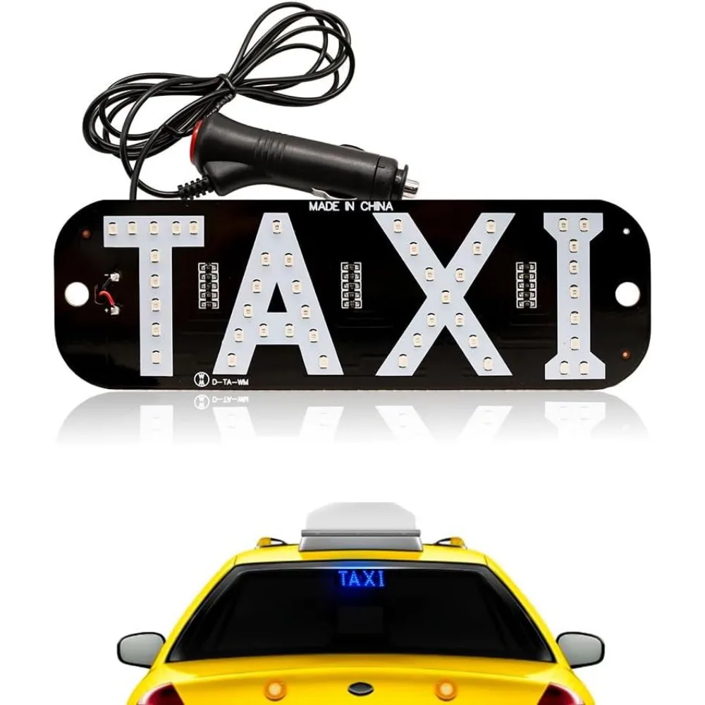 

Фонарь такси, Декор светодиодного знака такси, Крючок светодиодного фонаря такси на окно автомобиля с инвертором автомобильного зарядного устройства постоянного тока 12 В для водителя (синий)