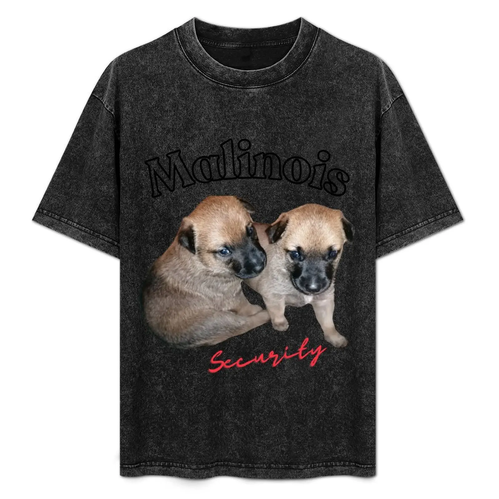 

cute Malinois puppies or future security service T-Shirt oversizeds tops customs baggy shirts clothing for men