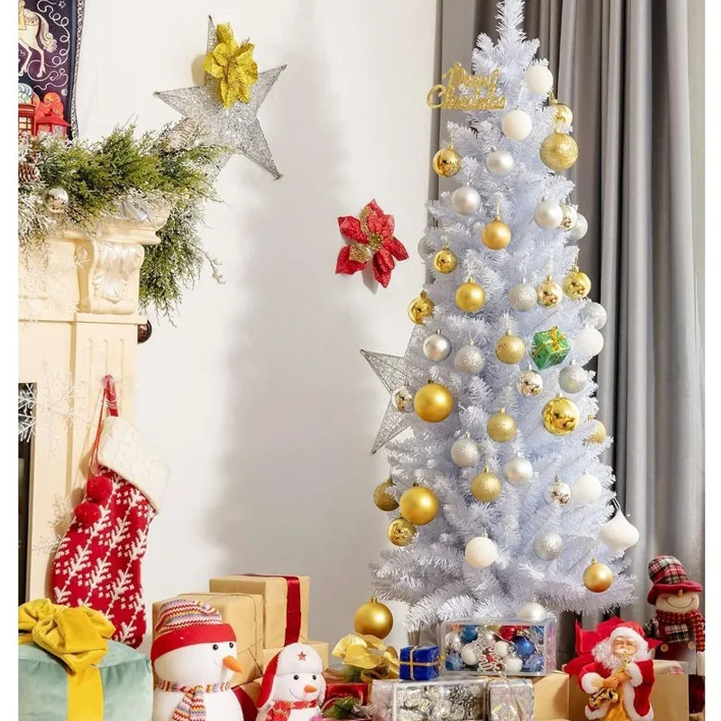 

Artificial White Christmas Tree PVC Material Large Christmas Tree 120CM-210CM Family Party Christmas Atmosphere Decoration