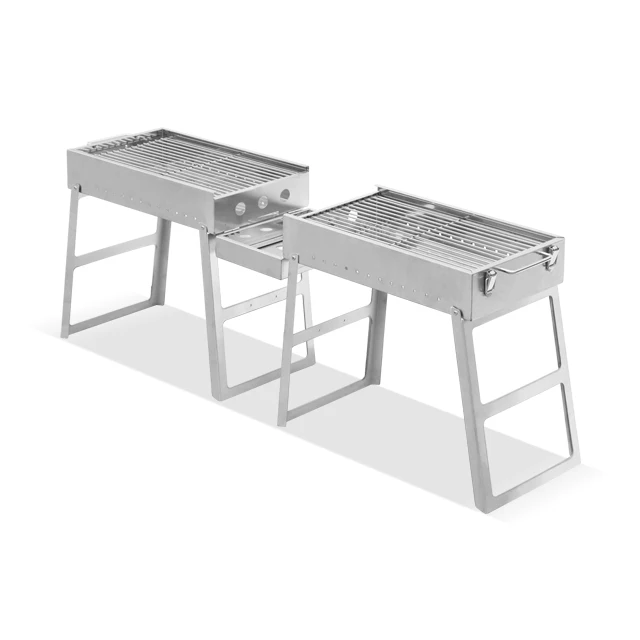 

Outdoor Portable Stainless Steel Charcoal Barbeque Grill Stainless Steel Foldable Mini BBQ Equipment