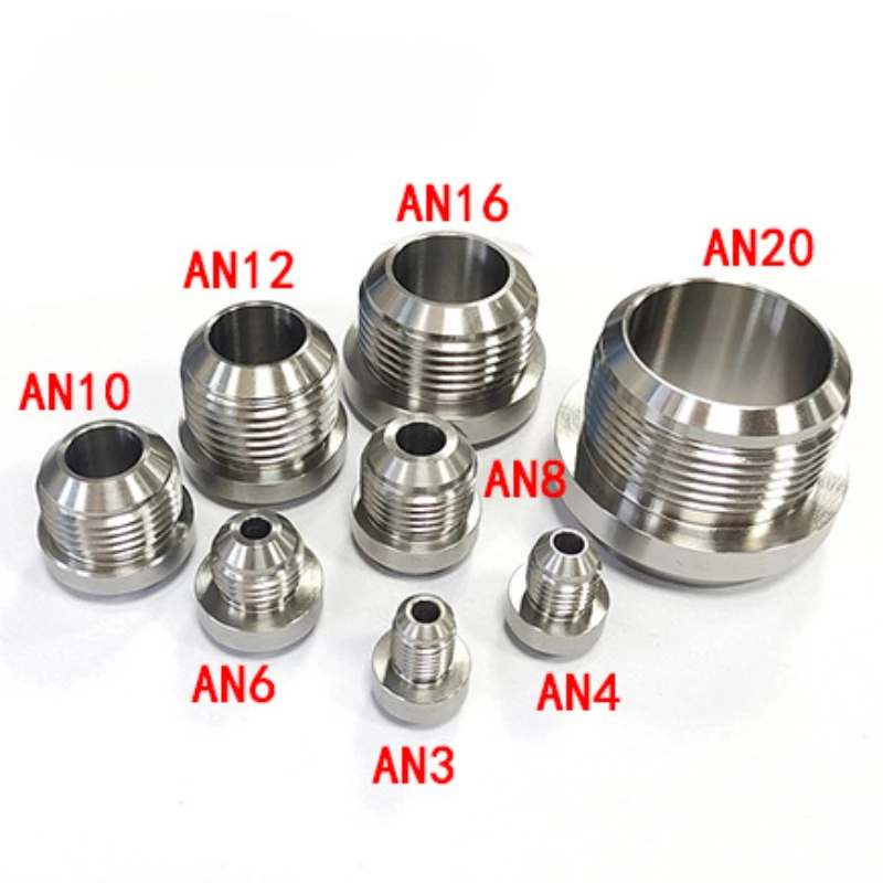 Stainless Steel AN3 AN4 AN6 AN8 AN10 AN12 AN16 AN20 Thread Aluminum Weld Bung Weld Connector On Fittings Adapter