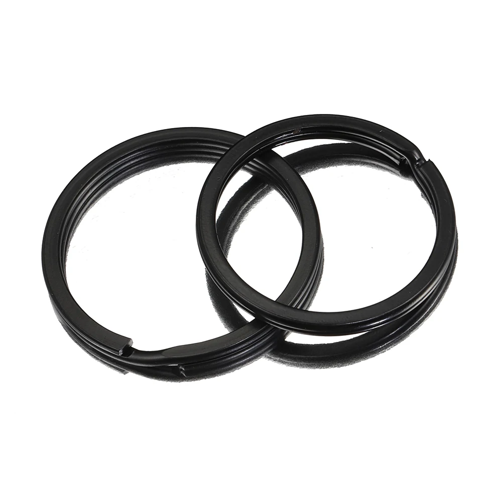 10 stks Legering Zwarte Platte Sleutelhangers 20-50mm Ronde Metalen Sleutelhouder Sluit Ring voor DIY Sieraden sleutelhanger Component Accessoires