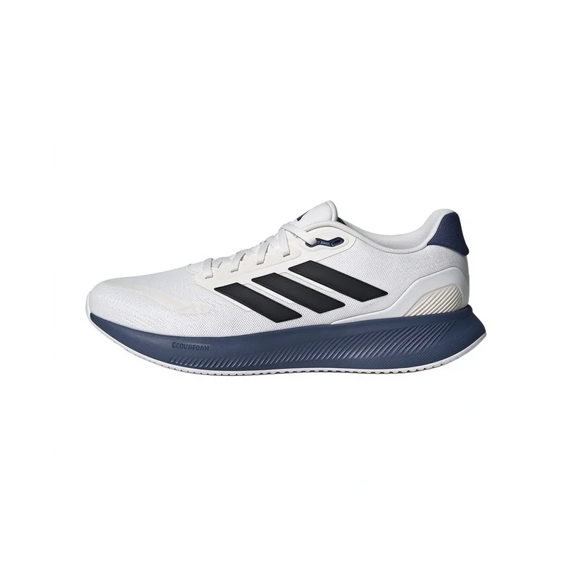 Adidas Men Sneakers, Cloudfoam Cushion Running Shoes, Breathable Casual Athletic Trainers White Navy IE8815