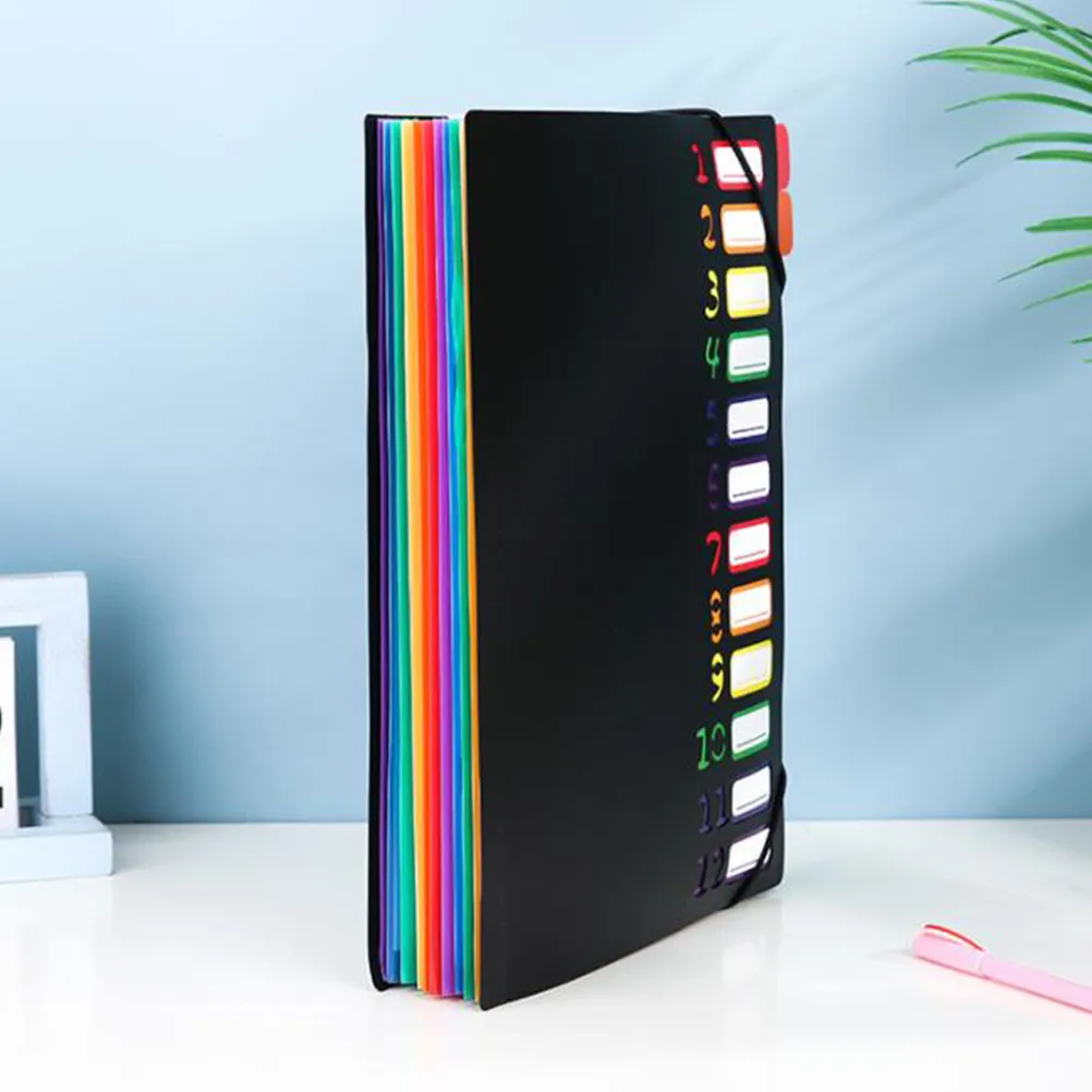 File Folder Plastic Document Folder A4 Size Multi-Layer Receipt Holder Document Organizer for Office Travel Home Use