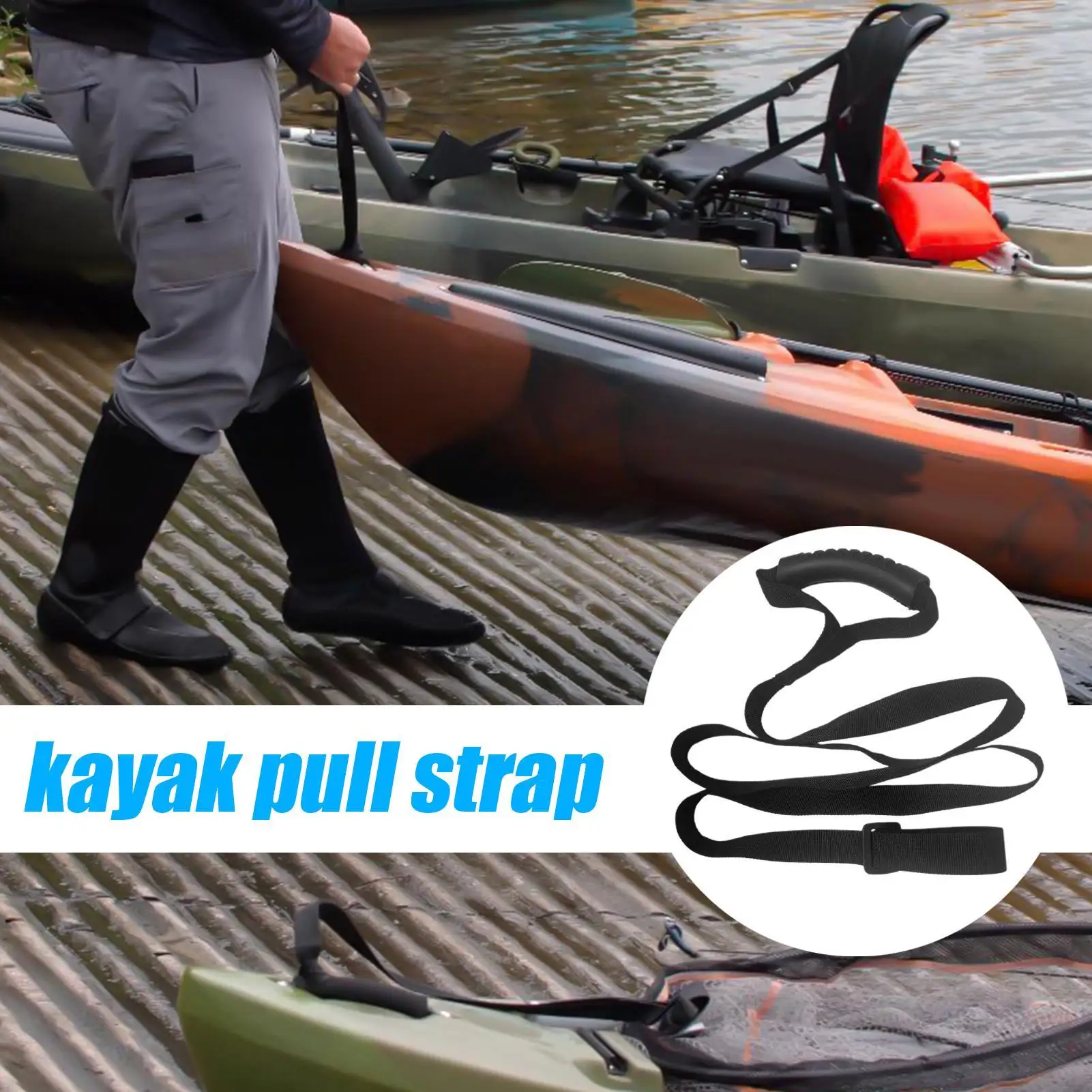 Kayak Drag Strap Adjustable Length Pulling Cord Kayak Towing Rope For Men Women Adults Fisherman Water Sports Outdoor Travel