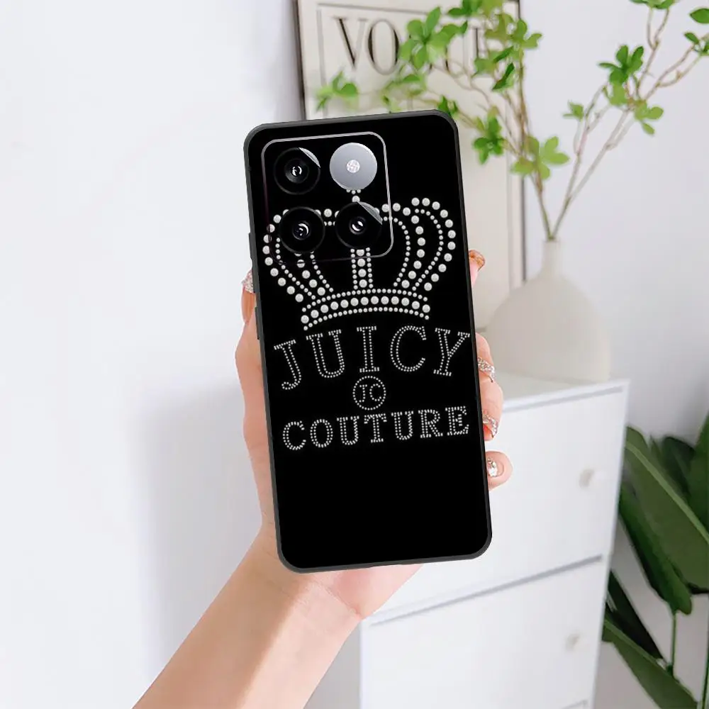 J_juicyes C_coutures Phone Case For Xiaomi 14 Ultra 14 13T 13Pro 13 12T 12 11T 11i 11 Black Silicone Case