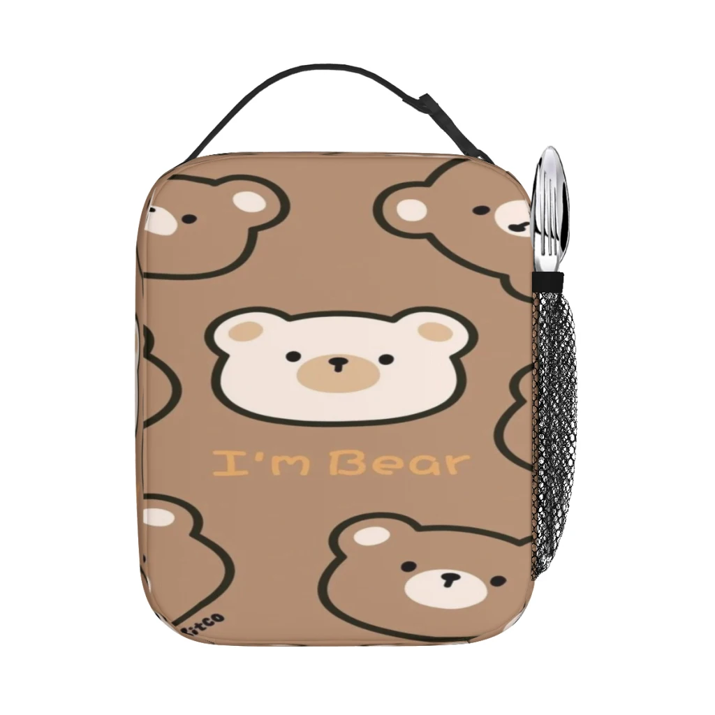 Sac à lunch étanche pour l'école, glacière thermique de pique-nique, boîte à lunch isolée, sacs fourre-tout pour femmes et enfants, ours de poupée