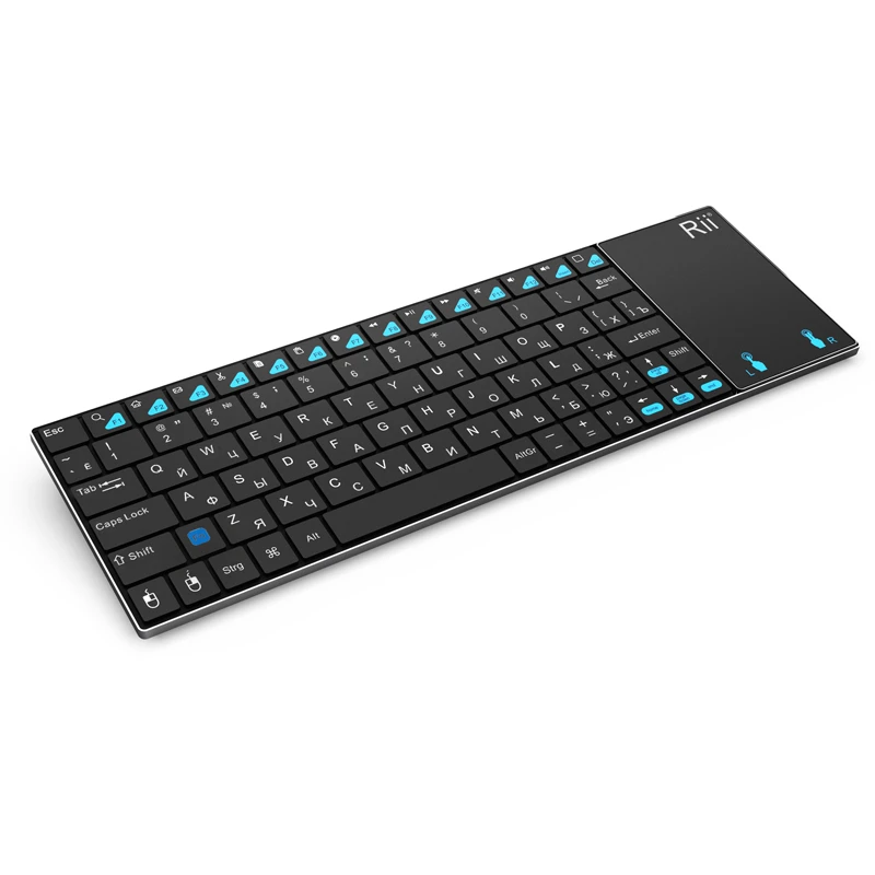 Russian Spanish English French Keyboard Wireless Rii K12+/i12+ Mini Keyboard With Touchpad Mouse For Android Laptop PC TV Box