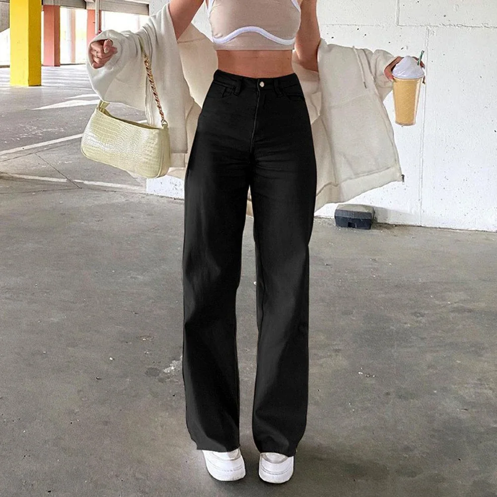 Autumn Style 2XL Black Women High Waist Pants Vintage Slim Jeans Slight Stretch Brand New Condition Casual Style