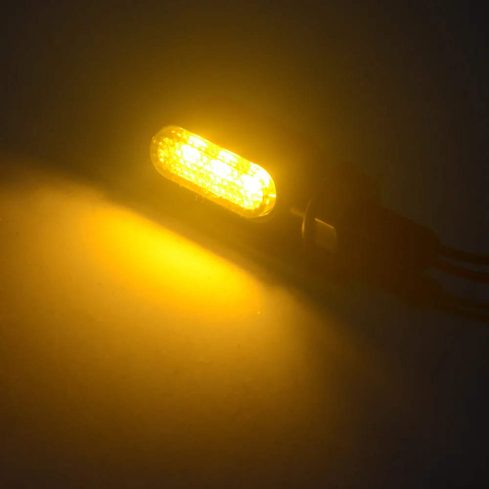 8mm Clignotant Moto LED Mini Motorcycle Turn Signals Light Amber Indicators Lamp Flasher 3led 12V For Kawasaki Yamaha Cafe Racer image 3