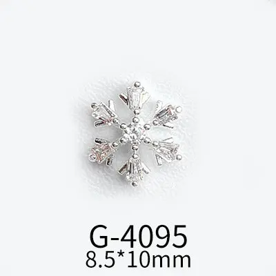 10pcs/lot Christmas Snowflake Zircon Rhinestones Manicure Nail Art Parts Jewelry Decorations Nails Accessories Charms Supplies