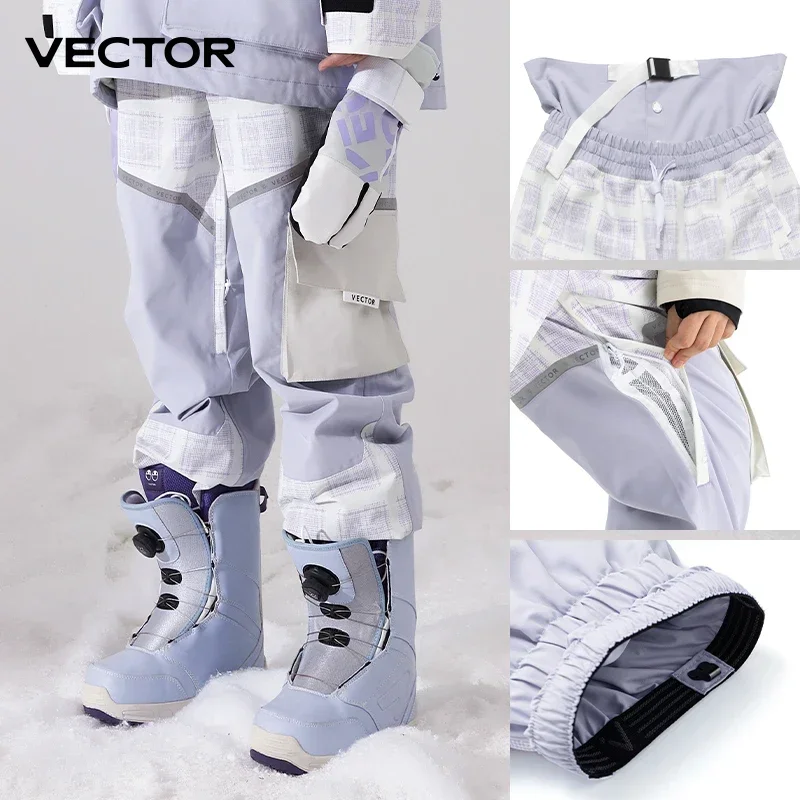 Winter Ski Pants Women Outdoor High Quality Windproof Waterproof Warm Snow Trousers Winter Ski Snowboarding Pants Splicing beam