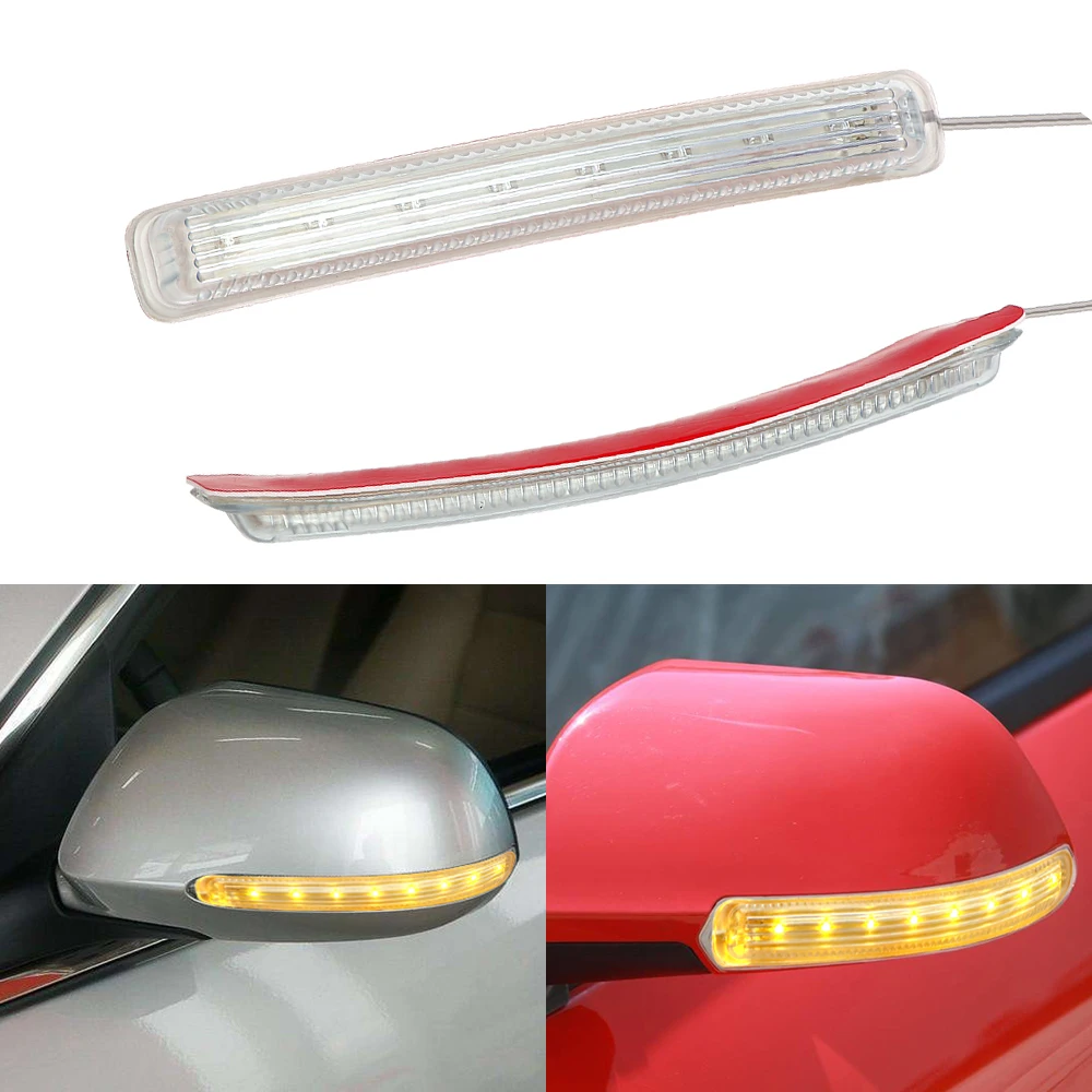 Amber Yellow Soft 8 SMD Universal Auto Rearview Mirror LED Car Light Source DC 12V FPC Turn Signal Light Indicator Lamp 2PCS