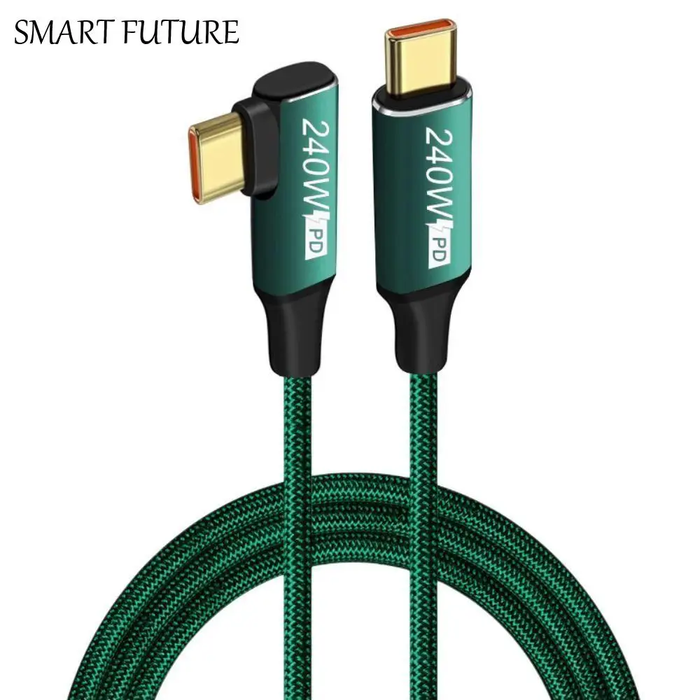 240w Single Elbow 90 Degree Angle Charging Line Fast Charging USB Type C Charging Cable Data Wire Data Cord USB C Cable