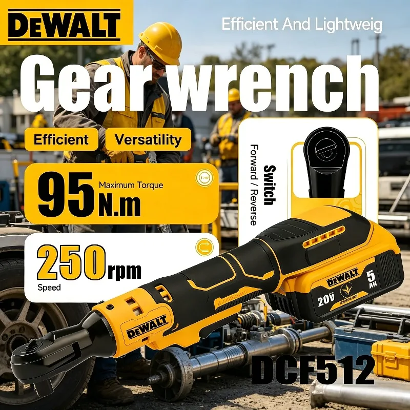 

Аккумуляторный угловой гайковерт Dewalt DCF512 с регулируемой скоростью, многофункциональный, с LED-подсветкой, электроинструмент
