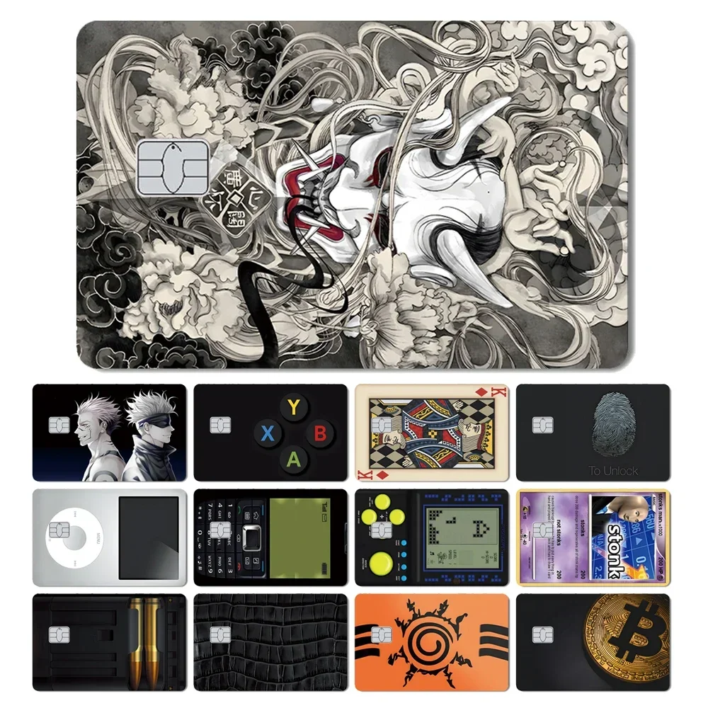 Dragon Ball Stylish Cellphone Anime Jujutsu Kaisen Poker Super Mario Leather Matte PVC Skin Sticker Film for Credit Debit Card