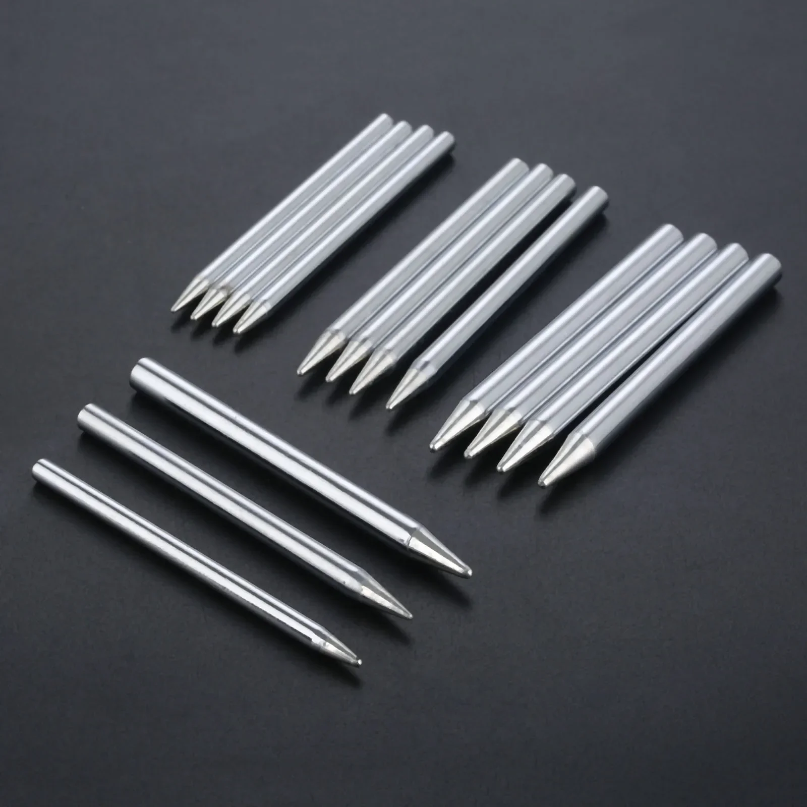 5Pcs/Set 30W/40W/60W Replacement Pointed Soldering Iron Tips Lead-Free Solder Tips Welding Soldering Tool 100-600degree Celsius