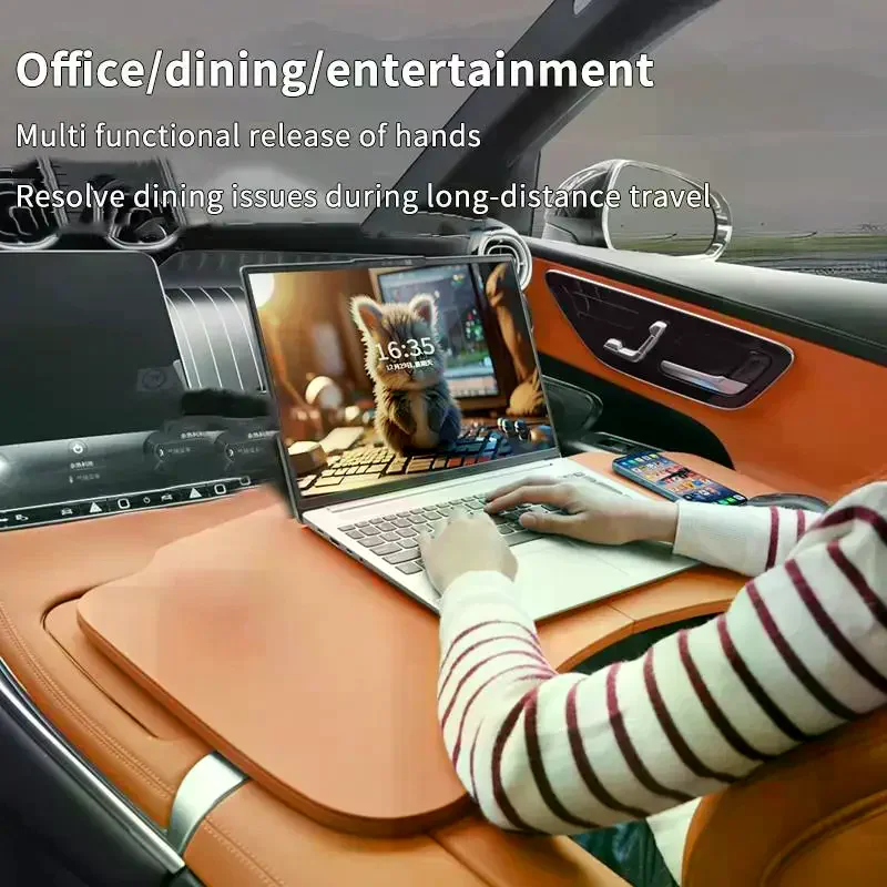 

Складной автомобильный столик-поднос для водителя и пассажира, подставка для ноутбука, держатель для напитков и еды, аксессуар для салона автомобиля, 1 шт.