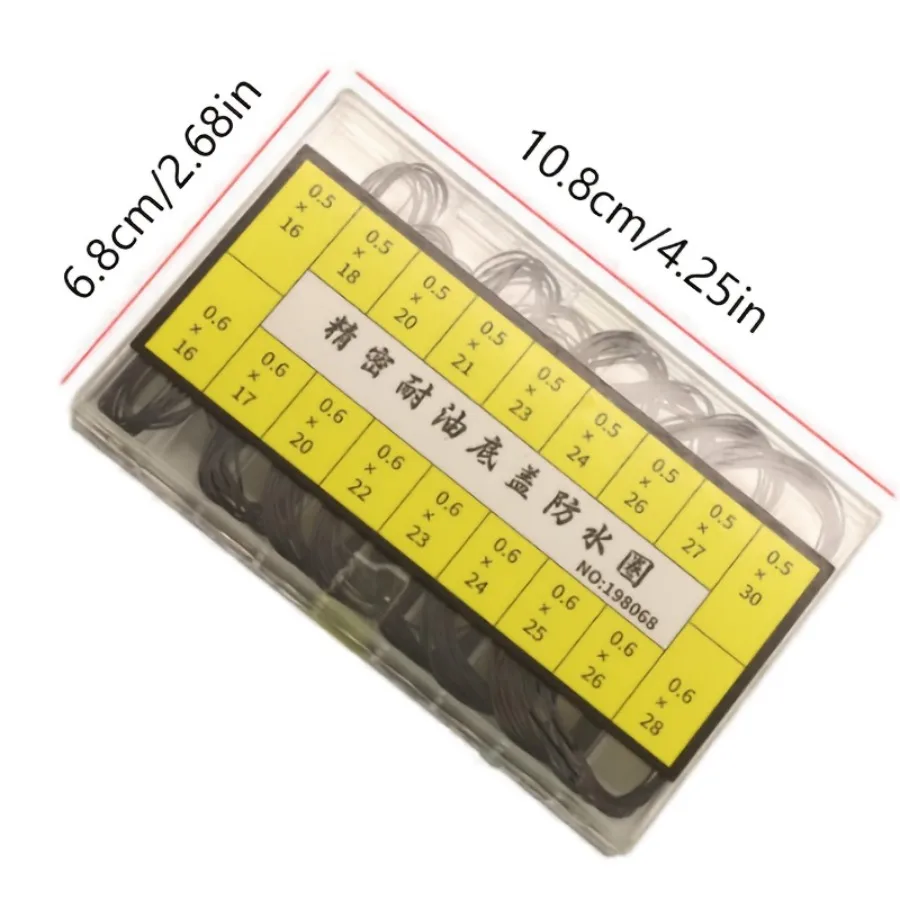 Watch Repair Kit: 18-Size Assortment of Waterproof Rubber O-Rings (0.5mm & 0.6mm) -  Includes Case Gaskets in Various Sizes