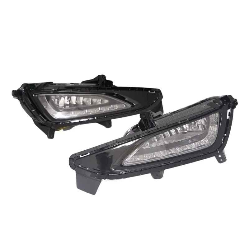 1 Set LED Car Front Bumper LED Fog Lamp Daytime Running Drive Light Foglight Foglamp For Hyundai Tucson 2016 2017 2018 3 Colors