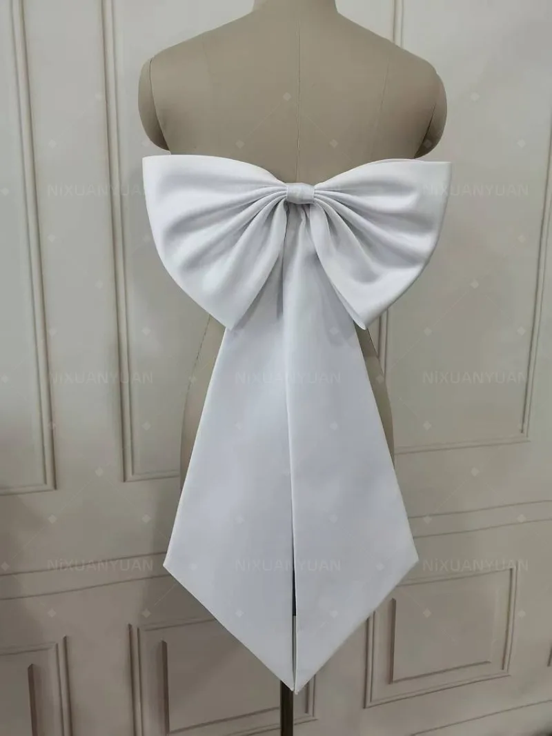 Braut-Satin-Schleife für Hochzeitskleid-Knoten, separater, abnehmbarer langer Satin-Knoten-Kleidergürtel