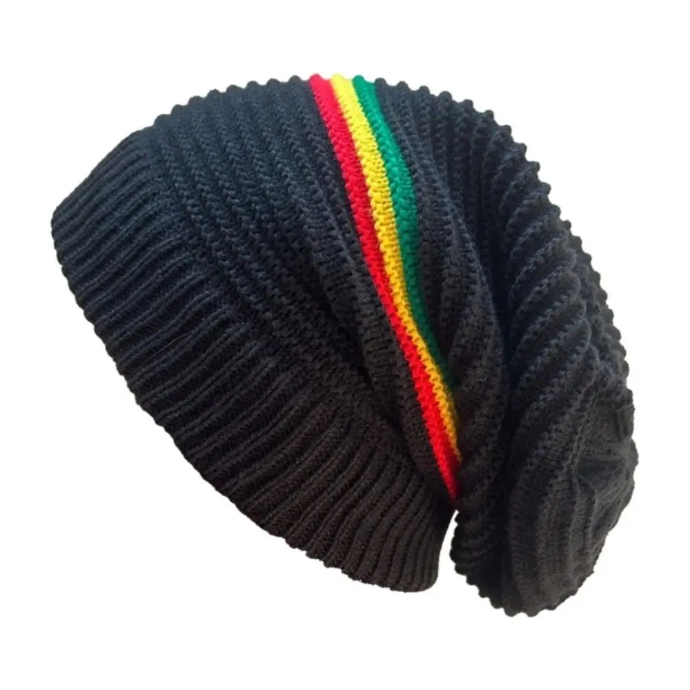 

Beanies Pullover Weaving Reggae Hat Hip Hop Hat Casual Wear Jamaica Knitted Hat Striped Color Warm Skull Caps Reggae Lover