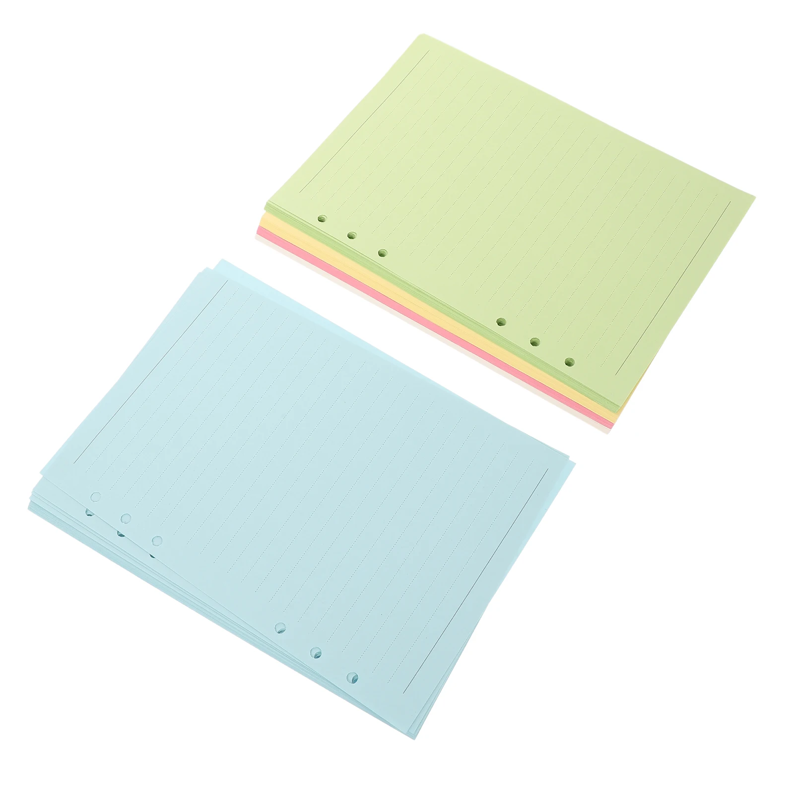 100 Sheets A5 6 Hole Loose Leaf Replacement Core Paper Horizontal Grid Colorful Notebook Inserts for Binder Refills