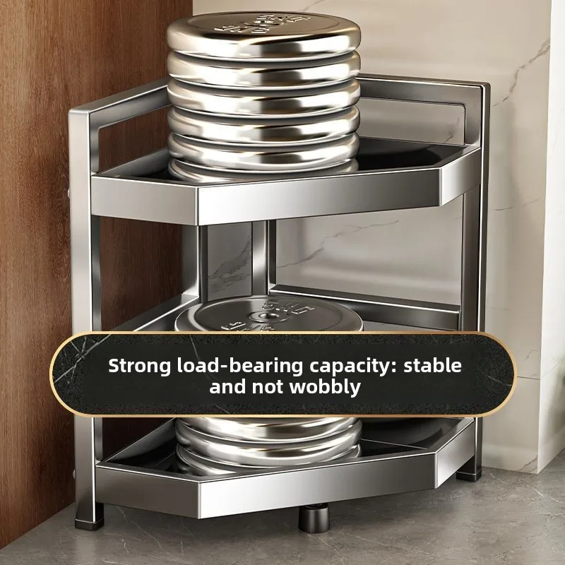 Stainless Steel Kitchen Waterproof Cabinets Storage Rack Multi-functional Table Top Seasoning Chopsticks Multilayer Storage