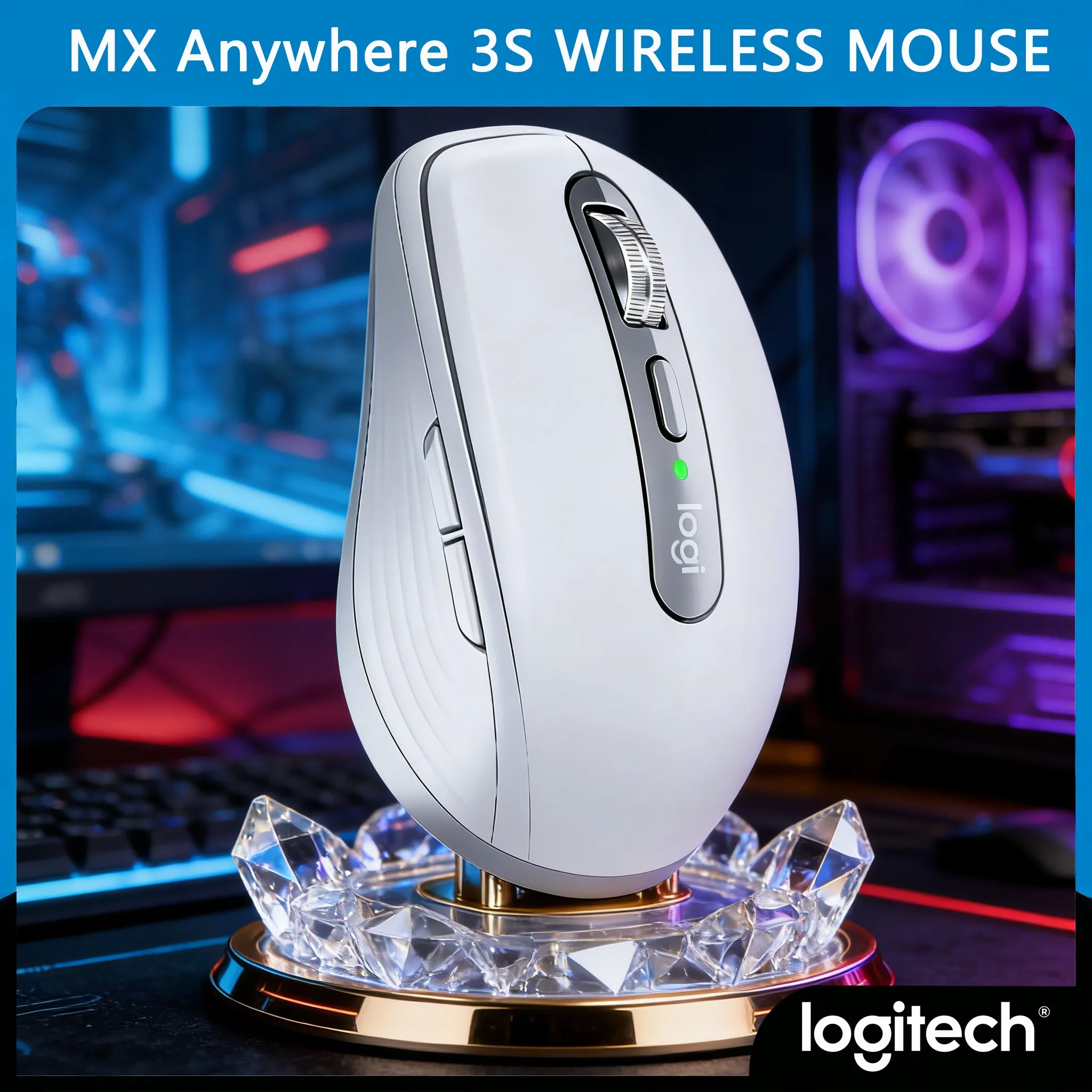 

MX Anywhere 3S Bluetooth USB Dual Mode Mouse Glass Surface Tracking Sensor