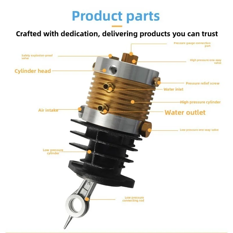 Universal 30MPA High Pressure Single Cylinder Air Compressor Head 8th Gen Standard Explosion-proof Replacement Part
