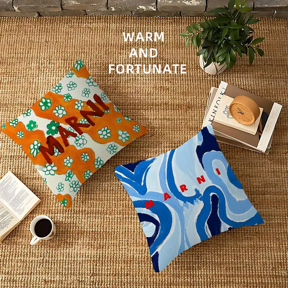 Luxury M-Marni Flowers Personalized Pillow Dust Cover Bedroom Kids Party Decoration Pillowcase Birthday Children Gift