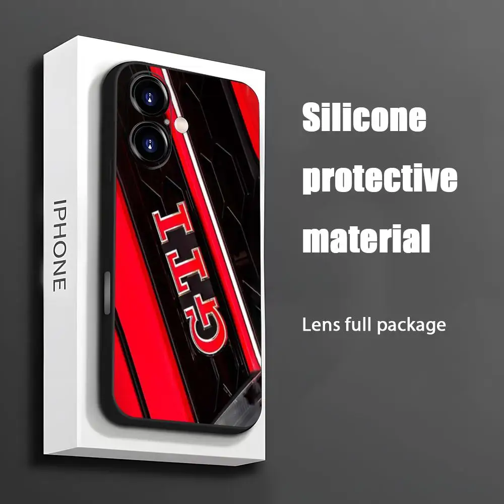 CarES G-gTi-IES-Coque de téléphone souple antichoc noire, sac à dos, coque pour iPhone 16 15 14 13 12 11 X Poly XS 8 Plus Mini Pro Max, Hot