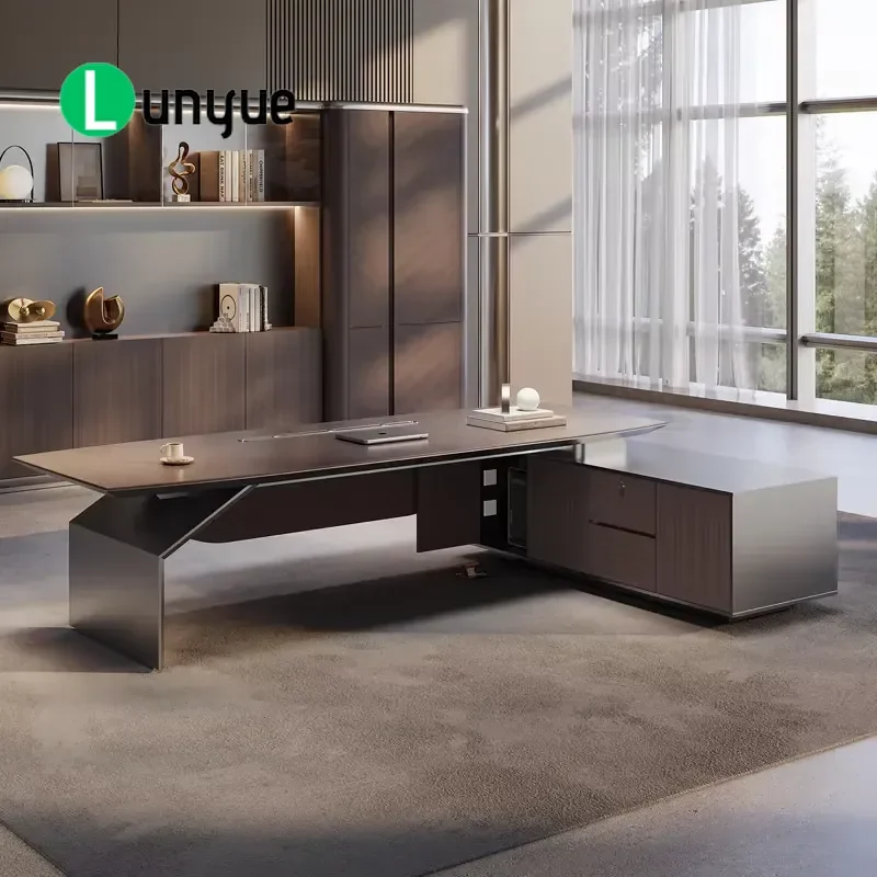 Modern Luxury Manager Desk High Grade Eco Friendly Wood Durable Surface Commercial Office Furniture Elegant Executive Table 3
