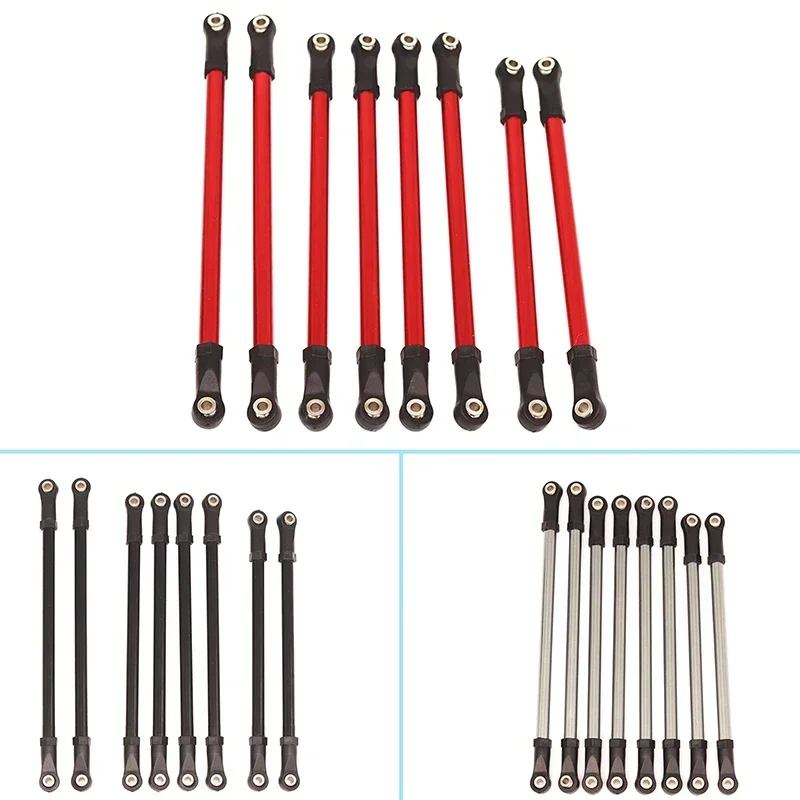 8pcs/lot Aluminum Alloy Link Rod Unassembled Kit 313MM Wheelbase for 1/10 RC Car Crawler Axial SCX10