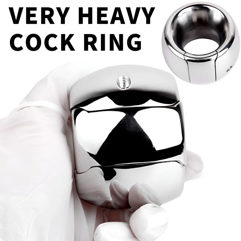 

H40-55mm Cock Ring Heavy Penis Rings Male Ball Scytum Stretcher Metal Penis Lock Bondage Cockring Bdsm Sex Toys For Men