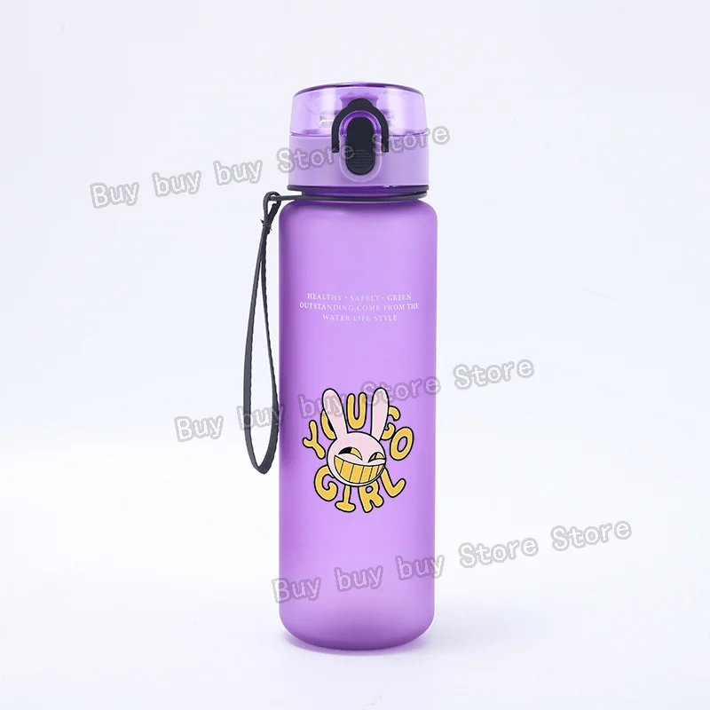 Anime Amazing Digital Circus Water Bottle with Straw School Plastic Cup Men Women Outdoor Sports Mug Large Capacity Kettle Gift