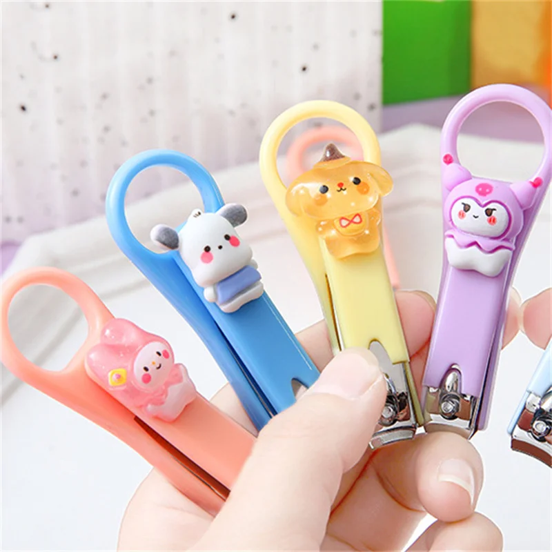 Hello Kitty Nail Clippers Cinnamoroll Kuromi My Melody Pompompurin Pochacco Cute Cartoon Portable Nail Clipper Manicure Tool