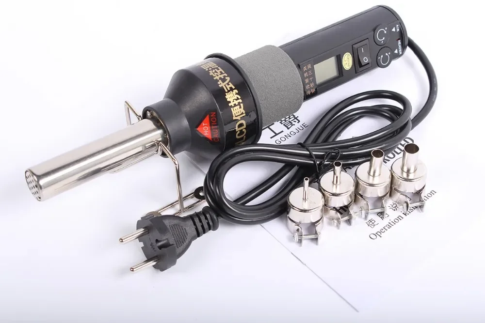 

110/220V 450W 450 degree LCD Soldering Station Hot Air Gun ICs SMD Desolder for Nozzle