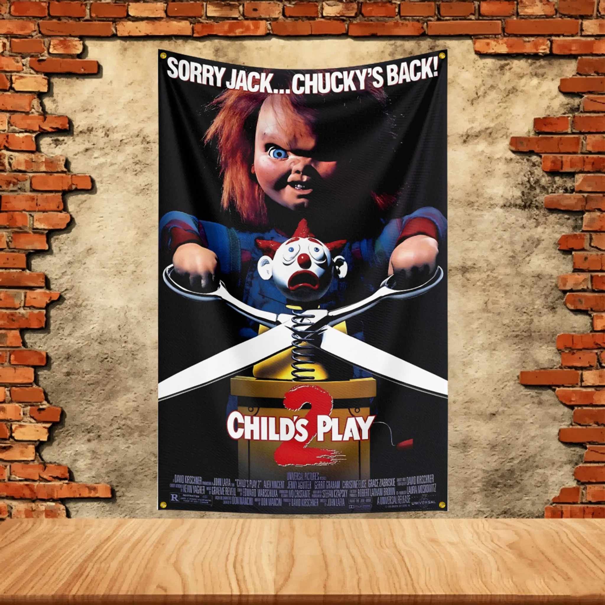 Horror Movies Flag 3x5ft for Chucky Fans Banner Custom any Image Halloween Garden Flag Scary Yard Wall Hanging Decor Tapestry