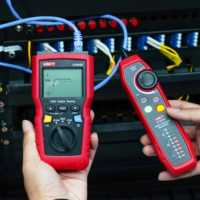 UNI-T Handheld TDR Cable Tester / RJ11, RJ45 and Coaxial Cable Type Measurement / Recognizable POE Standard UT685B KIT