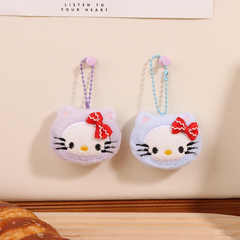 Pendentif en peluche Kawaii Bowvétérans t Hello Kitty, porte-clés chat de dessin animé, Sanurgente Stuffed Butter, porte-clés de voiture, sac à dos, cadeau de décoration, 1PC