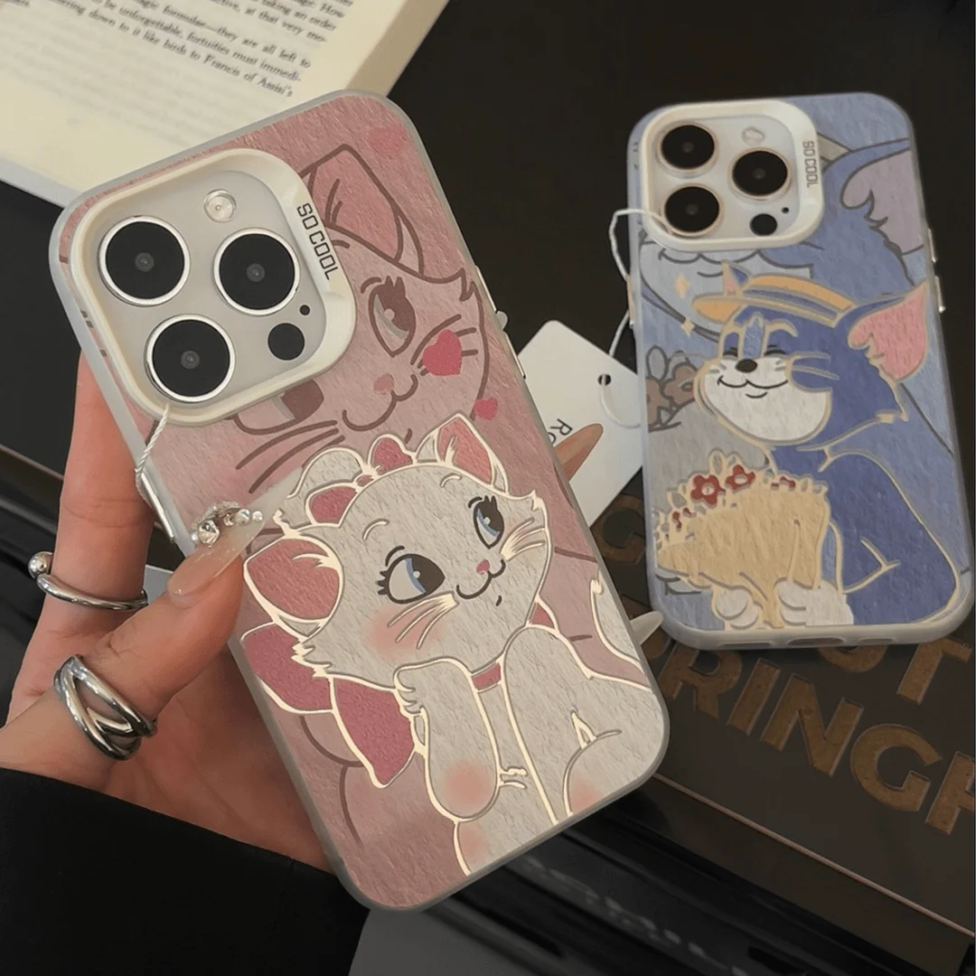 Bouquet Tom Mary Cat Couple Style Case for Samsung Galaxy S25 S24 S23 S22 S21 S20 Note20 Ultra Plus FE M31 4G 5G Matte Back image 2