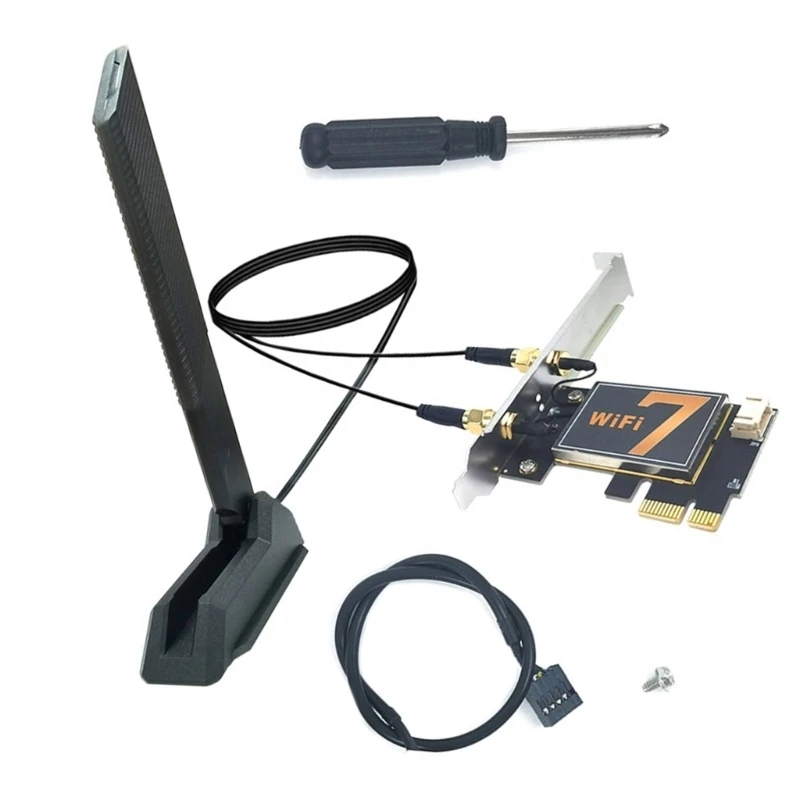 WiFi 7 Networking Card PCIe WiFi Card Bluetooth-compatible 5.4 BE200 Chipset 6GHz/5GHz/2.4GHz Wireless Networking Adapters