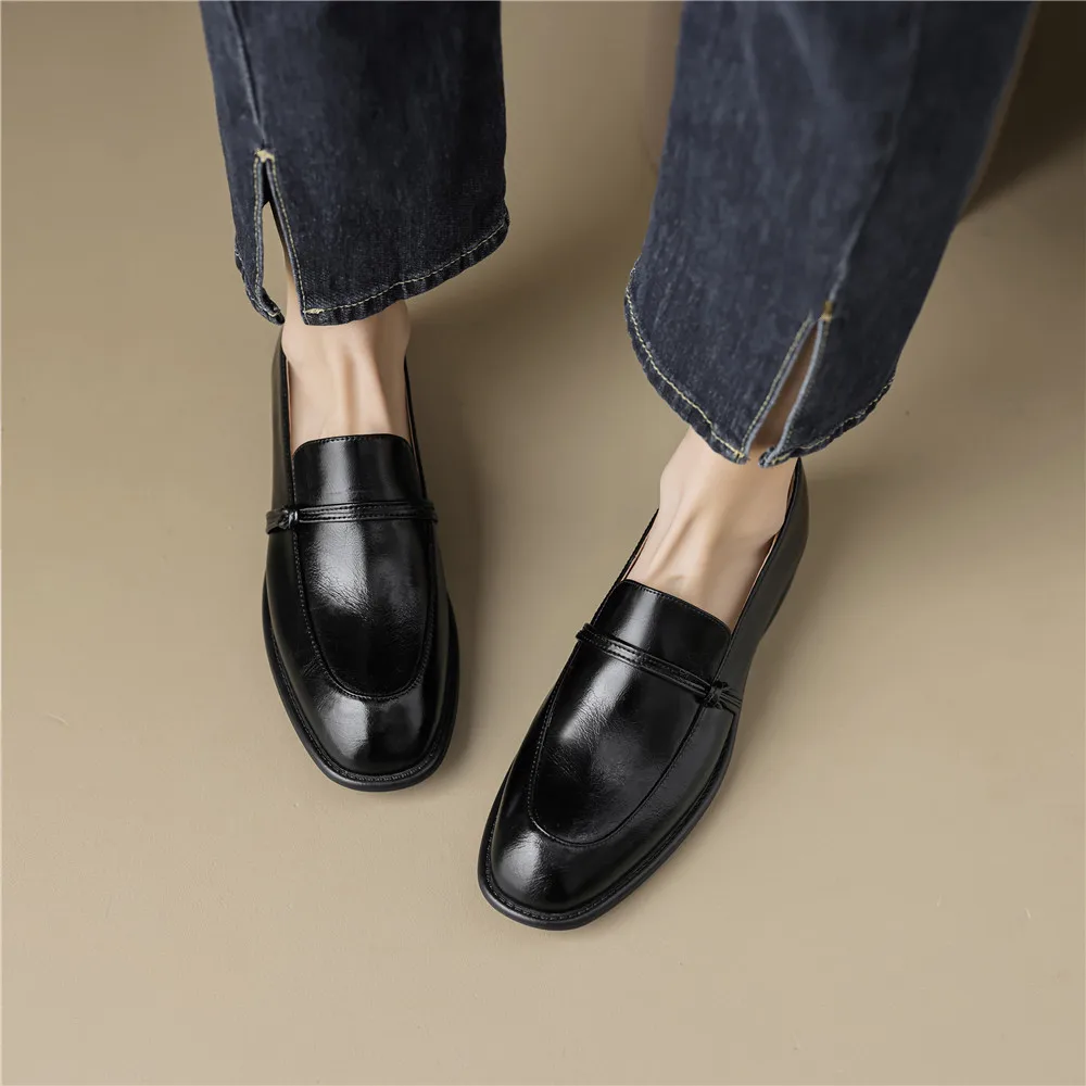 FEDONAS Basic Women Pumps Low Heels Round Toe Genuine Leather Spring Autumn Concise Office Lady Working Shoes Woman Loafers New