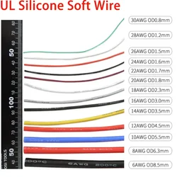 Green 1/5/10M Heat-resistant Cable 30 28 26 24 22 20 18 16 15 14 13 12 10 AWG Ultra Soft Silicone Wire High Temperature Fle