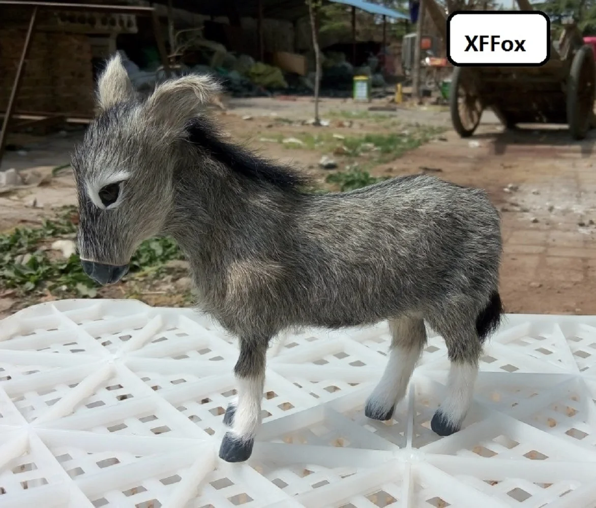 new simulation donkey model polyethylene&furs real life donkey gift 22x18cm xf2243