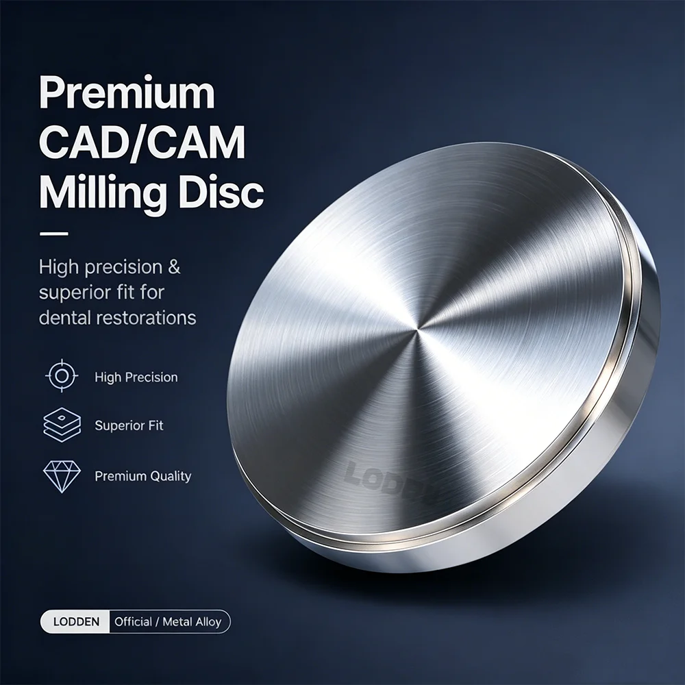 Disco de titanio dental LODDEN de 98 mm GR5 para CAD CAM, bloque de titanio para fresado, material para implantes dentales, estructura para puentes de titanio.