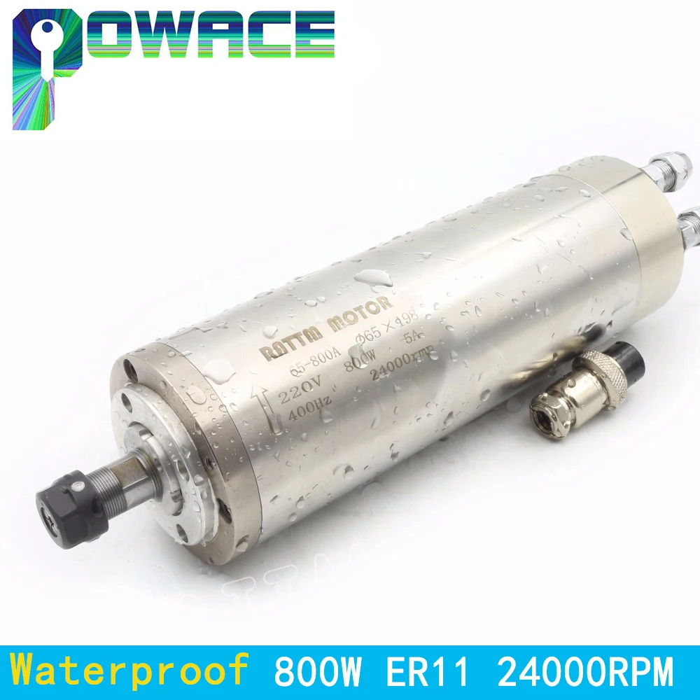 【Waterproof】CNC Water Cooled Spindle Motor 800W 1.5KW ER11 For Woodworking Router Engraving Milling Machine